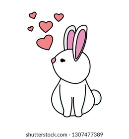 cute rabbit with hearts love