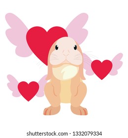cute rabbit hearts love