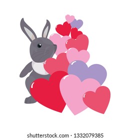 cute rabbit hearts love