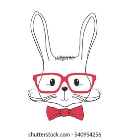 Cute rabbit hipster