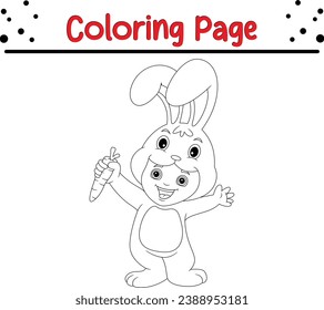 Cute Kaninchen, die Karottenfarben für Kinder halten