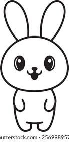 cute rabbit icon line art design