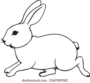 cute rabbit icon line art design