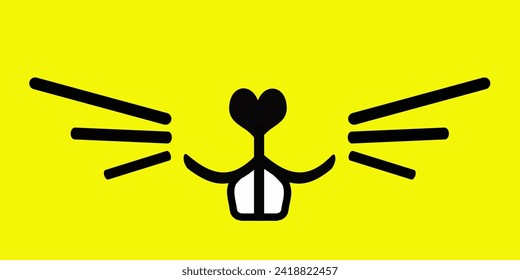 Cute rabbit icon. Cute rabbit nose vector illustration. . Cute bunny stamp.
