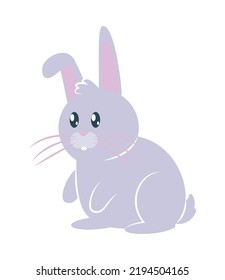 cute rabbit icon on white background