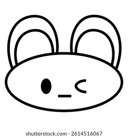 cute rabbit icon on white background