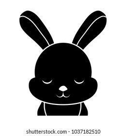 cute rabbit icon over white background, vector illustration