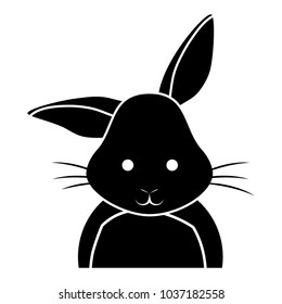 cute rabbit icon over white background, vector illustration