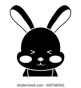 cute rabbit icon over white background, vector illustration