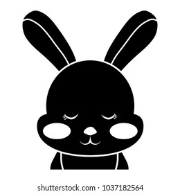 cute rabbit icon over white background, vector illustration