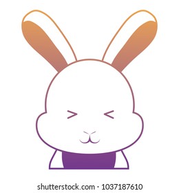 cute rabbit icon over white background, colorful design vector illustration