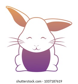 cute rabbit icon over white background, colorful design vector illustration