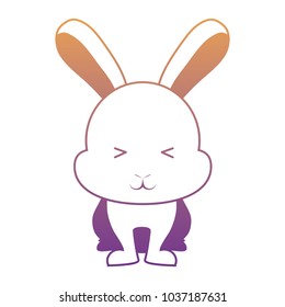 cute rabbit icon over white background, colorful design vector illustration