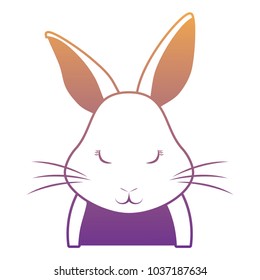 cute rabbit icon over white background, colorful design vector illustration