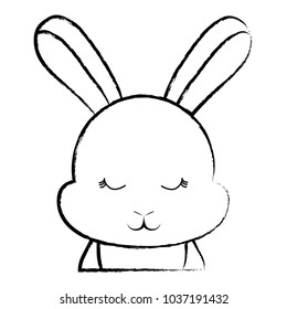 cute rabbit icon over white background, vector illustration