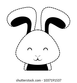 cute rabbit icon over white background, vector illustration
