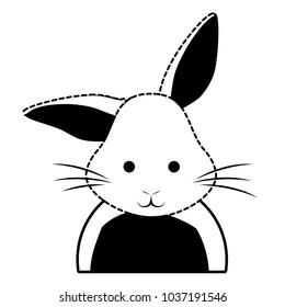 cute rabbit icon over white background, vector illustration