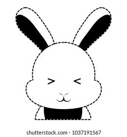 cute rabbit icon over white background, vector illustration