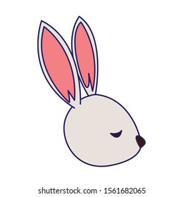 cute rabbit icon over white background, vector illustration