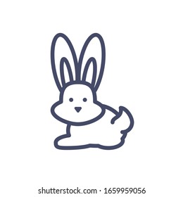 icono de conejo lindo sobre fondo blanco, estilo de línea, ilustración vectorial