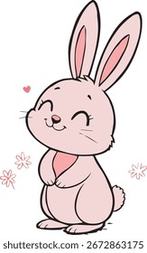 cute rabbit and illustration and art
