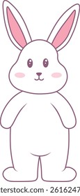 Cute Rabbit Illustration in Cartoon Design and Concept. Isolated Vector Clipart.