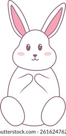 Cute Rabbit Illustration in Cartoon Design and Concept. Isolated Vector Clipart.