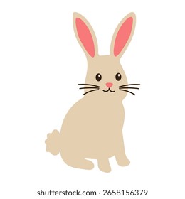 Cute Rabbit Illustration Flat Design