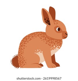 Cute rabbit illustration in flat vector style. Perfect for Easter, farming, or pet-related content. Features a hand drawn baby bunny character.