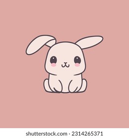 Cute Rabbit illustration Rabbit kawaii chibi vector drawing style Rabbit cartoon