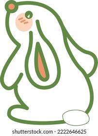 Cute rabbit illustration, looks exactly like the real one, very beautiful