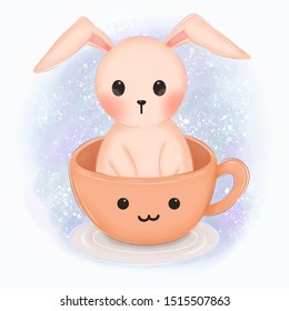 cute rabbit illustration for personal project, background, invitation, wallpaper and many more