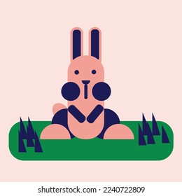 Ilustración de conejo y imagen vectorial