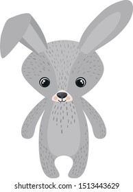 Cute rabbit, illustration, vector on white background.