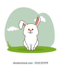 cute rabbit isolated icon