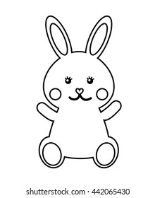 cute rabbit isolated icon design