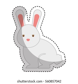 cute rabbit isolated icon vector illustration design