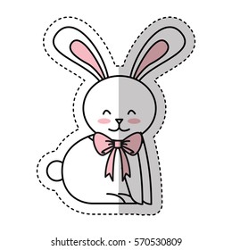 cute rabbit isolated icon vector illustration design