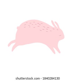 Cute rabbit isolated on white. Flat style. Vector illustration