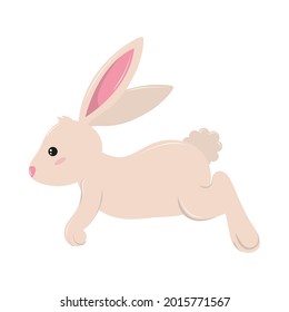 Cute Rabbit Jumping Isolated Icon