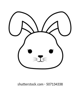 cute rabbit kawaii style vector illustration design