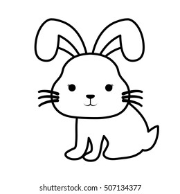 cute rabbit kawaii style vector illustration design