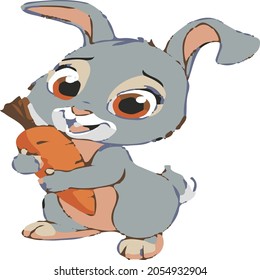 cute rabbit for kid cartoon vector. 
