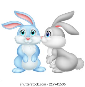 Cute rabbit kissing