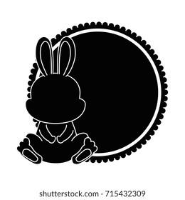 cute rabbit with lace character icon