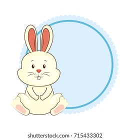 cute rabbit with lace character icon