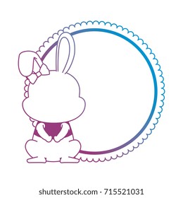 cute rabbit with lace character icon