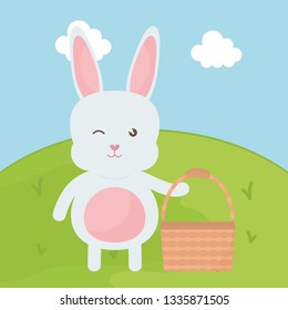 cute rabbit in the landscape character