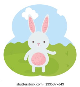 cute rabbit in the landscape character