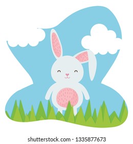 cute rabbit in the landscape character